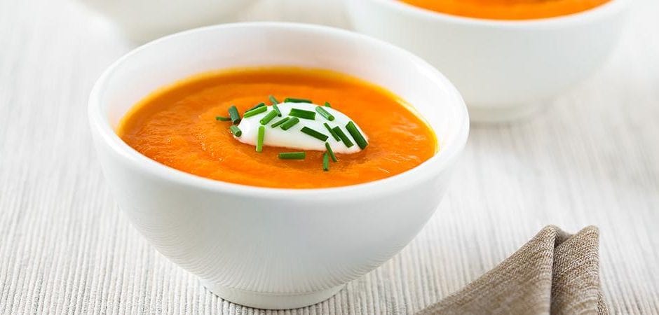 Sopa de zanahoria baja en grasas